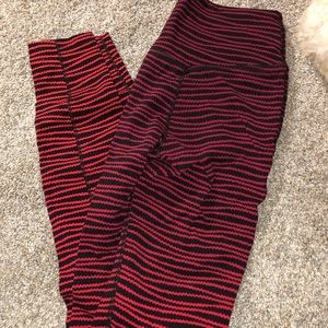 Red striped Nike leggings size small